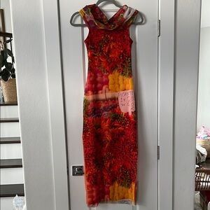 Zara Red and Yellow Market Dress - small